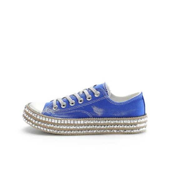 NIB MIRACLE MILES, MiiM BILLIE STUDDED LOW TOP SNEAKER, BLUE, VARIOUS SIZES - Picture 7 of 7